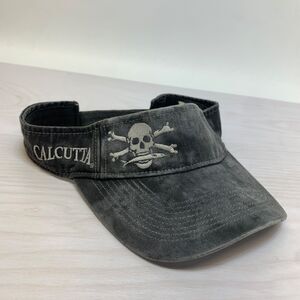 Calcutta Strapback Visor Hat Cap Fishing Skull Crossbones Embroidered OSFA